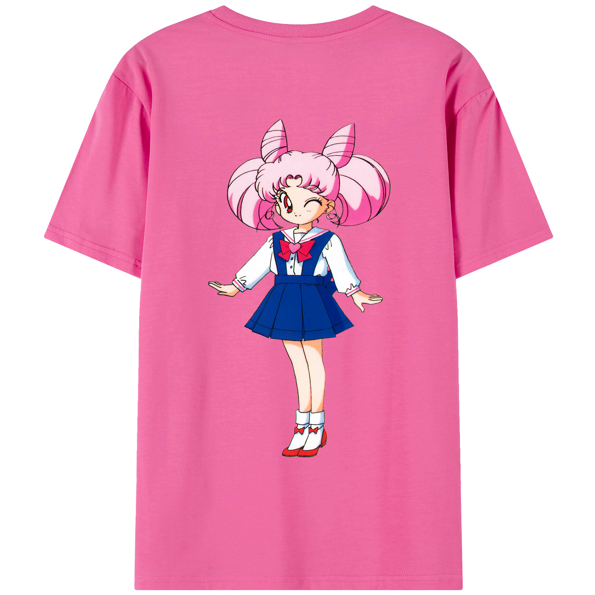（画像用） 美少女戦士セーラームーン ちびうさ Sailor Moon Chibiusa Tsukino Usagi Small Lady Serenity レディース半袖Tシャツ(バックプリント)